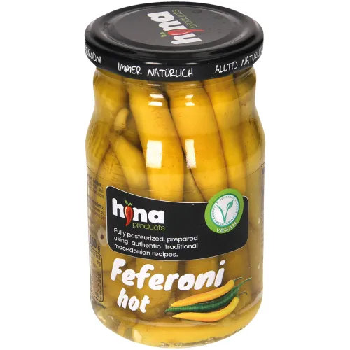Feferoni hot - Eingelegte scharfe Peperoni. Pasteurisiert.