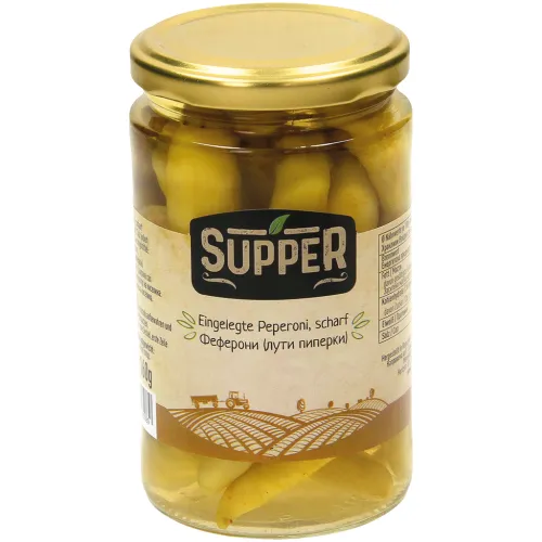 Eingelegte Peperoni, scharf