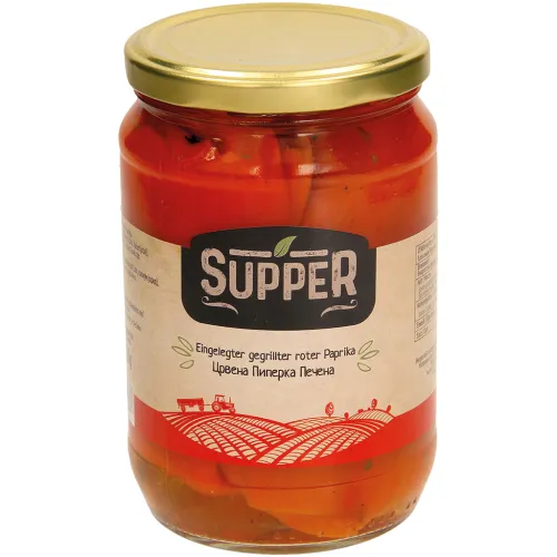 Eingelegter gegrillter roter Paprika Pikled grilled red paprika