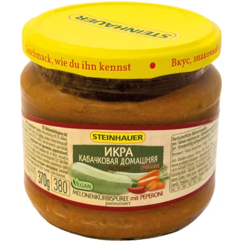Melonenkürbispüree mit Peperoni, pasteurisiert
