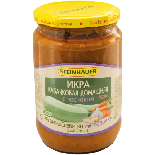 Melonenkürbispüree mit Knoblauch, pasteurisiert