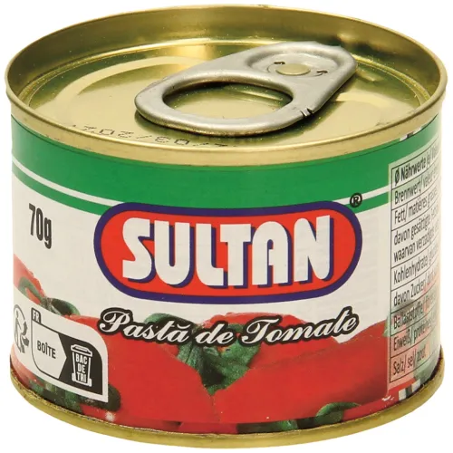 Sultan-Pasta de tomate Tomatenmark, einfach konzentriert, gesalzen. Hergestellt aus Tomatenmark, dreifach konzentriert. Pasteurisiert