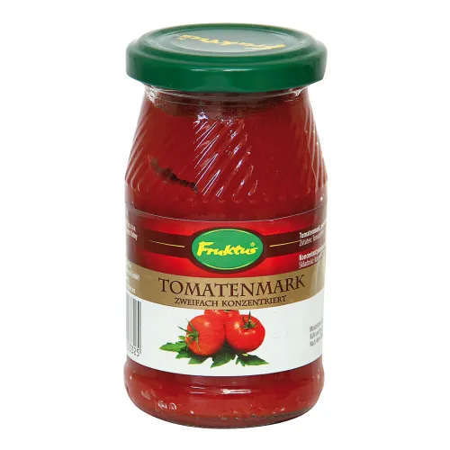 Tomatenmark zwiefach konzentriert. Pasteurisiert.