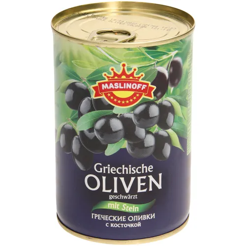 Griechische Oliven mit Stein, geschwaerzt