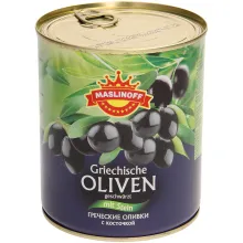 Griechische Oliven mit Stein, geschwaerz..