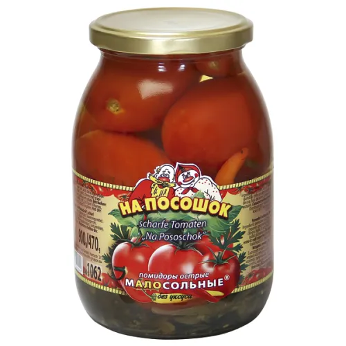 Eingelegte Tomaten Na Pososchok, scharf