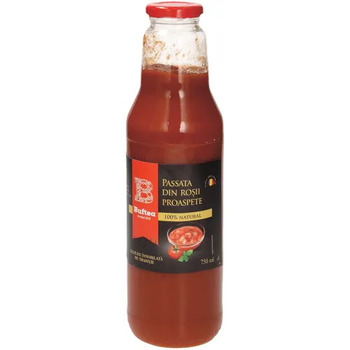 Buftea-Passata din rosii proaspete Passierte Tomaten, leicht gesalzen. Pasteurisiert.