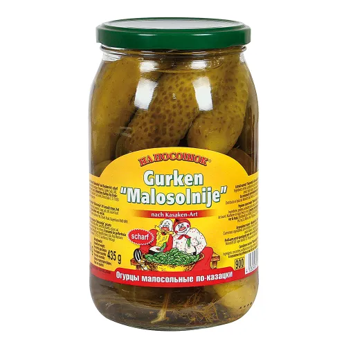 Eingelegte Gurken Malosolnije nach Kasaken-Art, scharf