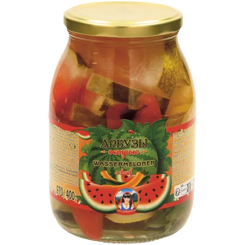 Eingelegte Wassermelonen, scharf