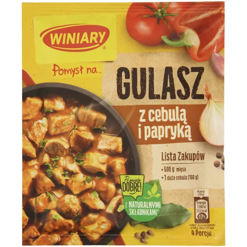 Aromatisiertes Erzeugnis zum Zubereiten von Gulasch mit Zwiebeln und Paprika