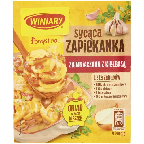 Zapiekanka ziemniaczana z kielbasa Приправа для картофельной запеканки с колбасой.