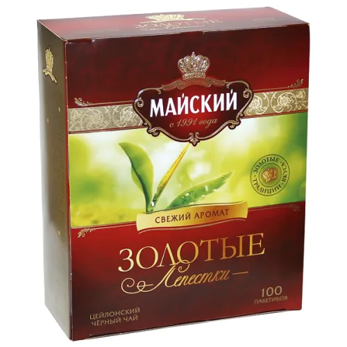 Schwarzer Ceylon Tee Solotije Lepestki 100Btl.