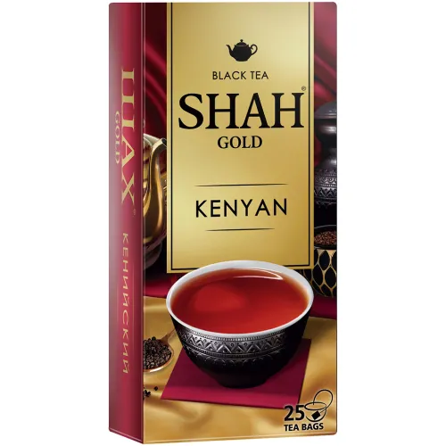 SHAH Gold KENYAN чёрный кенийский чай, гранулированный, в пакетиках.