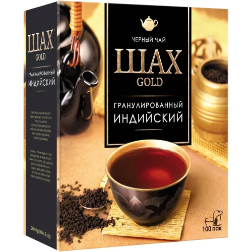 Shah Gold Чай черный индийский, гранулированный, в пакетиках.