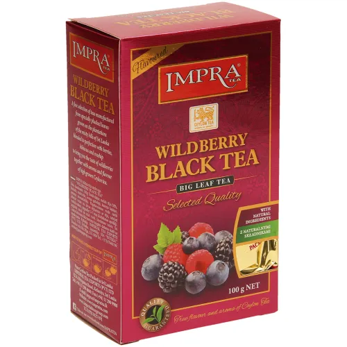Wildberry Black Tea - Aromatisierter Schwarzer Tee Ceylon Orange Pekoe mit Waldbeeren und Hibiskus, mit Erdbeergeschmack