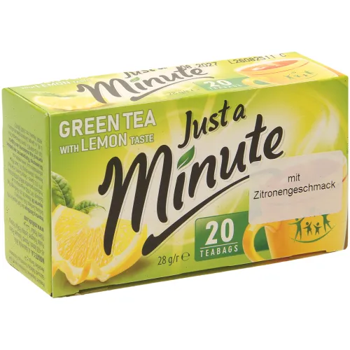 Just a minute – Green tea with lemon taste - Ароматизированный зеленый чай со вкусом лимона в пакетиках