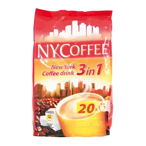 NYcoffee 3in1 Coffee drink - Aromatisiertes Getränkepulver mit Instant-Kaffee, 30% Kaffeeweißer und Zucker, 20 x 14g
