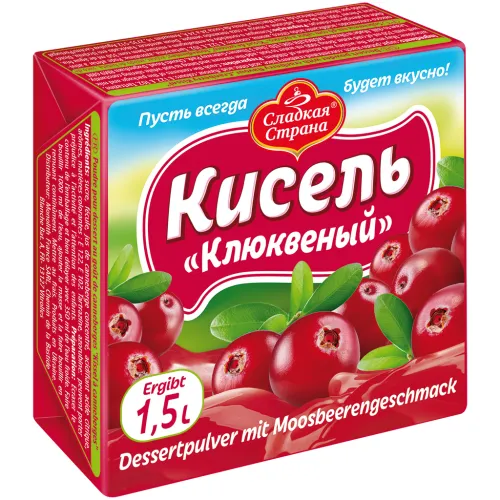 SLADKAYA STRANA Dessertpulver mit Moosbeerengeschmack Kissel-Moosbeere