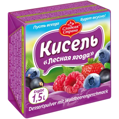 SLADKAYA STRANA Dessertpulver mit Waldbeerengeschmack Kissel-Waldbeeren