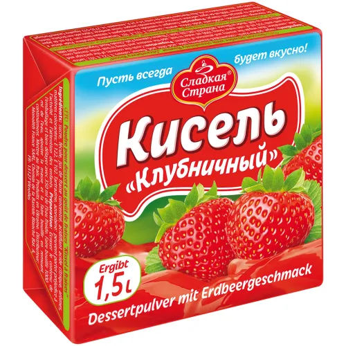 SLADKAYA STRANA Dessertpulver mit Erdbeergeschmack Kissel-Erdbeere