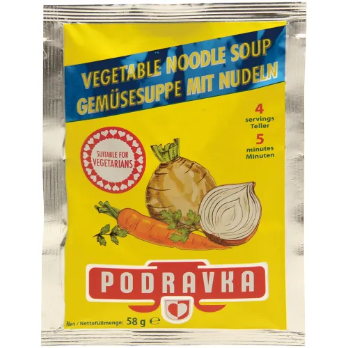 Gemüsesuppe mit Nudeln. Trockenerzeugnis.