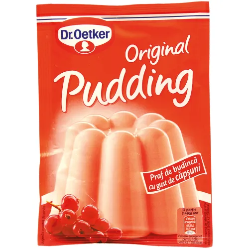 Puddingpulver mit Erdbeergeschmack