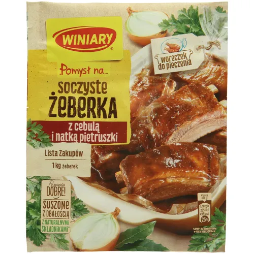 Aromatisierte Zubereitung zum Würzen von saftigen Rippchen. Mit Bratschlauch.