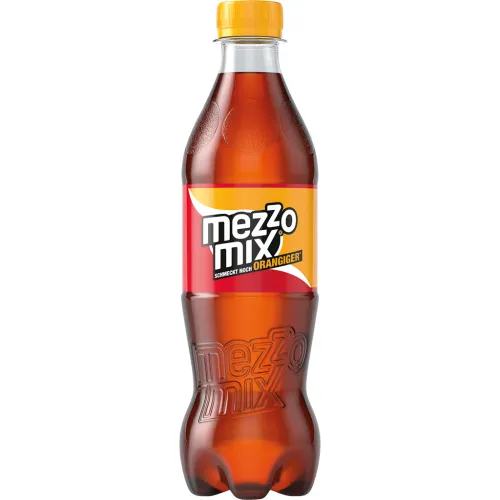 Koffeinhaltiges Erfrischungsgetraenk Mezzo Mix mit Pflanzenextrakten und feinem Orangengeschmack
