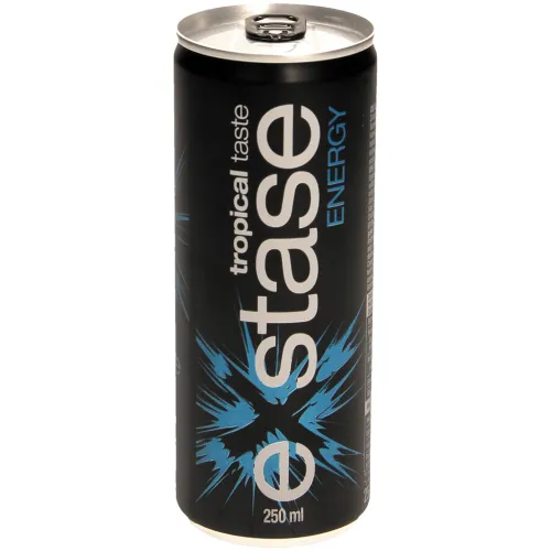 Exstase Tropical Energy Drink mit Tropical-Geschmack mit Vitaminen. Pasteurisiert.
