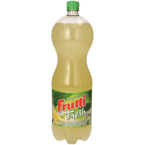 Kohlensäurehaltiges Erfrischungsgetränk Frutti Fresh mit Zitronen- und Holunderblütengeschmack, mit Zucker und Süßungsmitteln
