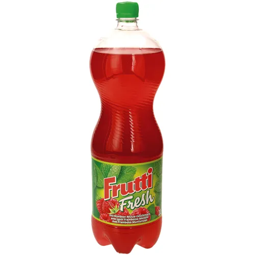 Kohlensäurehaltiges Erfrischungsgetränk Frutti Fresh mit Himbeer-Minze-Geschmack