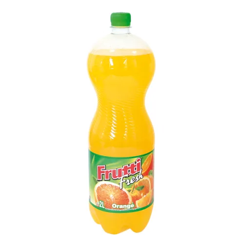 Kohlensäurehaltiges Erfrischungsgetränk mit Zugabe von Orangensaft Frutti Fresh
