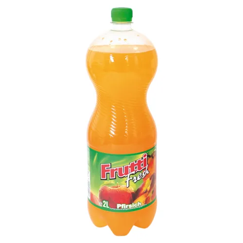 Kohlensäurehaltiges Erfrischungsgetränk Frutti Fresh mit Pfirsichsaft aus Pfirsichsaftkonzentrat