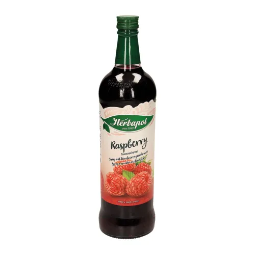 Sirup mit Himbeergeschmack. Pasteurisiert.
