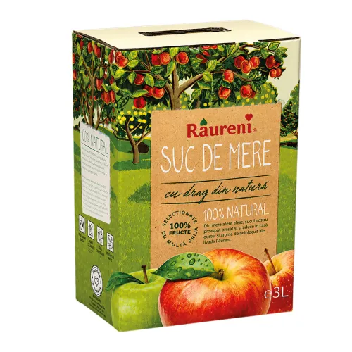 Suc de mere Raureni Apfelsaft aus Apfelsaftkonzentrat, 3L. Pasteurisiert.