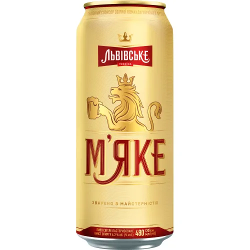 Ukrainisches Schankbier LVIVSKE MIAKE hell, pasteurisiert, 4,2 vol.