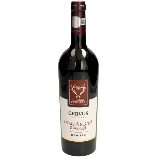 Cervus Fetasca Neagra & Merlot Vin Rosu Demisec Вино из Румынии, красное, полусухое 13,5% алк.