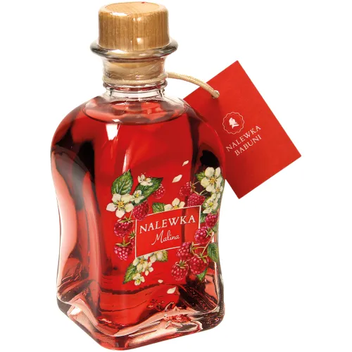 Malina Babuni Spirituose. Mit Himbeergeschmack. Mit Farbstoff., 18% vol.