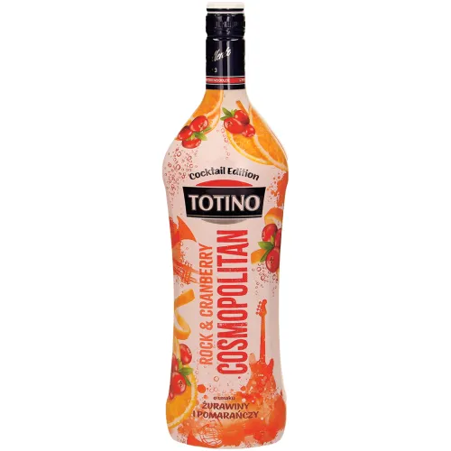 Aromatisiertes alkoholisches Getränk mit Orangen-Moosbeeren-Geschmack Totino Rock & Cranberry Cosmopolitan, gegoren aus Apfelsaftkonzentrat.