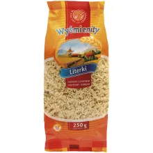Teigwaren mit Kurkuma -Buchstaben
