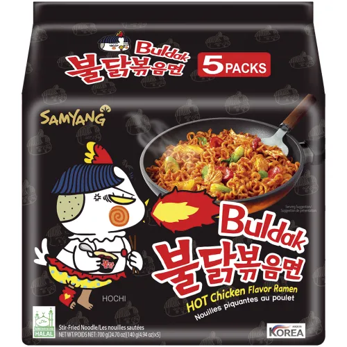 SAMYANG Instant-Nudeln nach asiatischer Art – mit scharfem Hühnerfleischgeschmack (mit Zuckern und Süßungsmittel)