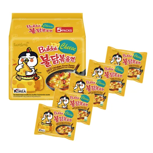 SAMYANG Instant-Nudeln nach asiatischer Art – mit scharfem Hühnerfleisch- und Käse Geschmack (mit Zuckern und Süßungsmittel)