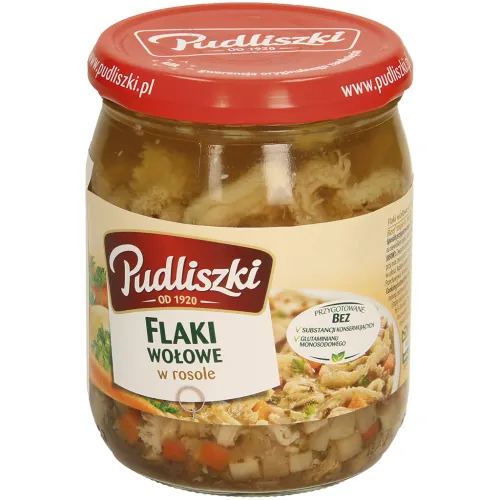 Flaki wołowe w rosole - Rinderkuttelnsuppe mit Gemüse