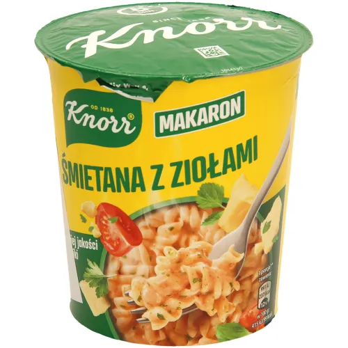 Макароны с соусом с кисломолочным продуктом и зеленью
