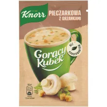 Польский грибной суп с гренками
