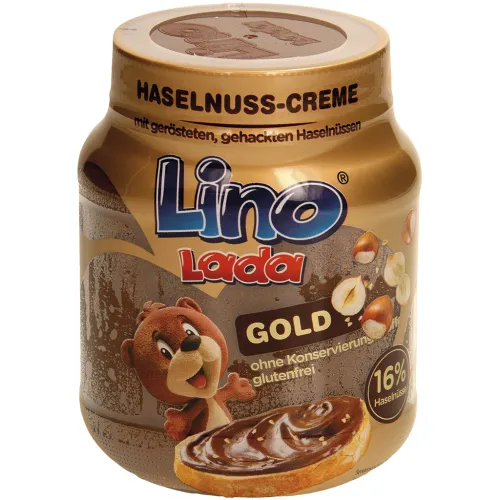 Lino Lada Gold - Haselnuss-Creme mit gerösteten, gehackten Haselnüssen