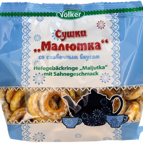 Hefegebäckringe Malütka mit Sahnegeschmack und (11%) Zuckerüberzug