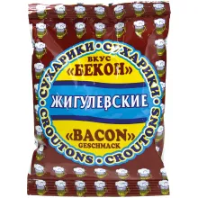 Croutons-Brotsnack mit Bacon-Geschmack Croutons-Brotsnack mit Bacon-Geschmack