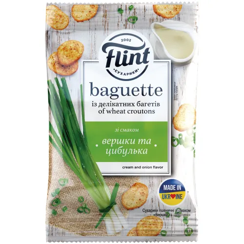 Snack aus Weizenbrot mit Sauerrahm-Zwiebel-Geschmack