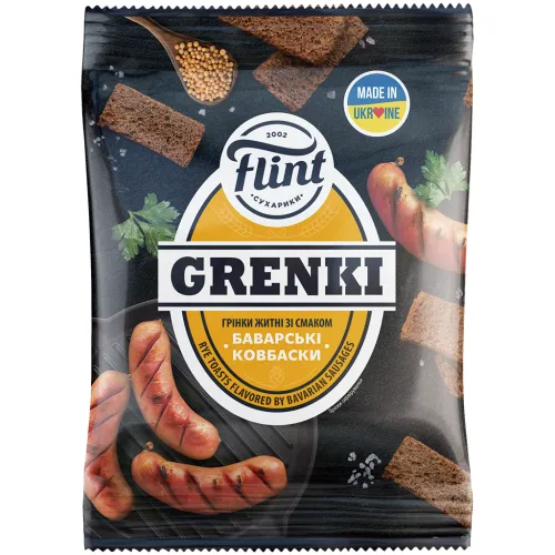 Flint - Snack aus Roggenmischbrot mit Würstchen-Geschmack nach bayerischer Art